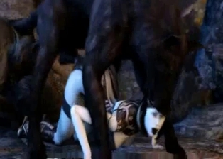 Filthy black beast pounds a gorgeous hoe