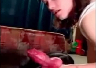 Brunette likes oral sex in bestiality style