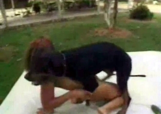Filthy bestiality sex with my naked wife