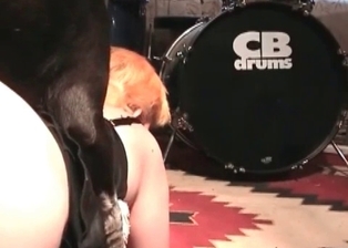 Busty bitch and hot animal have nice sex