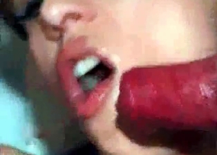 Dog with big cock cums in mouth