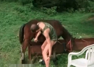 Stallion likes perverted bestiality sex